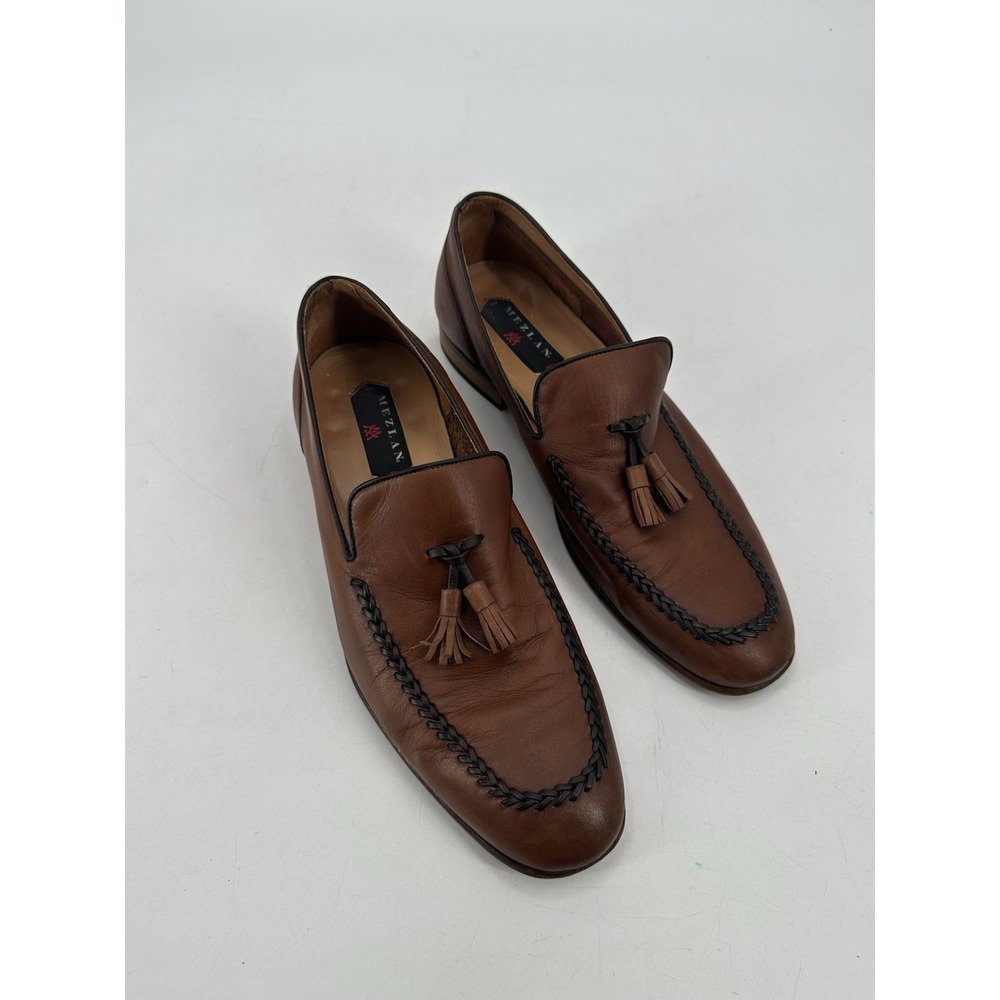 Mezlan Plinio Tassel Loafers Tan Size 10 M Made In Spain - Picture 1 of 10